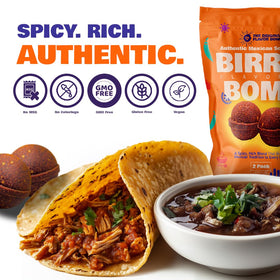 Close-up of Original Flavor Bomb Birria Bomb Balls showing a rich textured spice blend for savory depth.