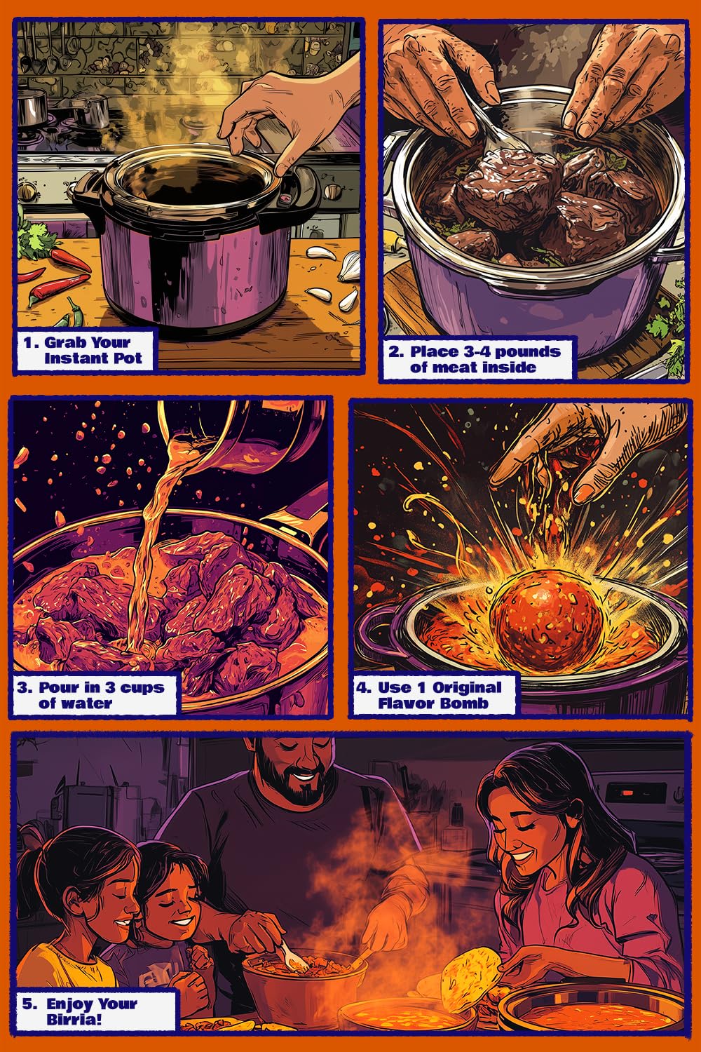 Original Flavor Bomb Birria Bomb Balls dropping into a slow cooker for easy, even seasoning.