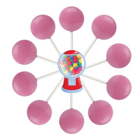 Original Gourmet Bubble Gum Lollipop Bag front with colorful wrappers for gifting