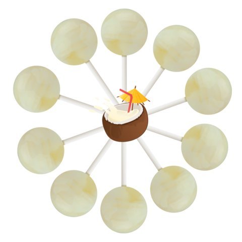 Original Gourmet Piña Colada Cream Swirl Lollipops bag for parties