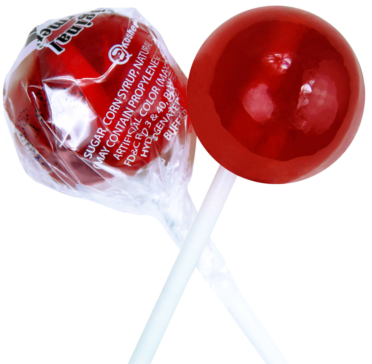 Original Gourmet Wild Cherry lollipops in a bright pack, ideal for party favors.