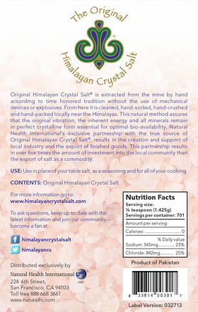 The Original Himalayan Crystal Salt shaker sits ready for quick, convenient seasoning.