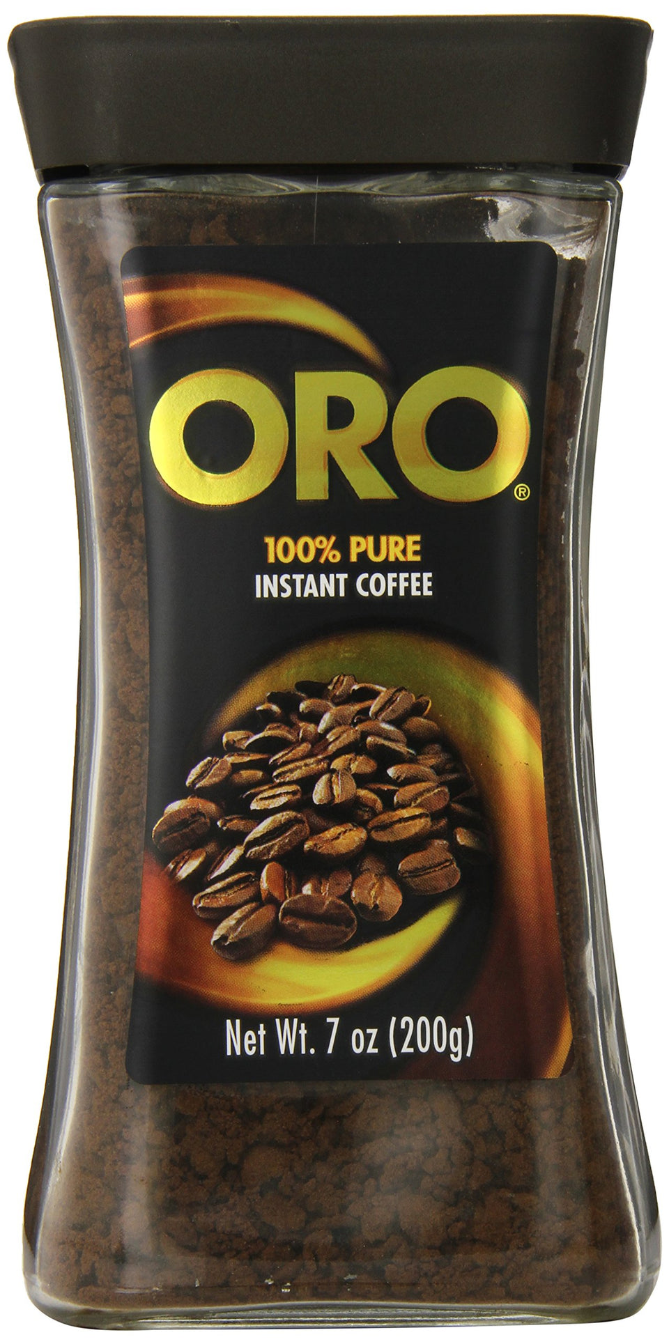 Oro Instant Coffee seven-ounce can delivers rich aroma for quick mornings.