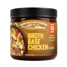 Orrington Farms Chicken Broth Base jar front ready to flavor soups and stews.