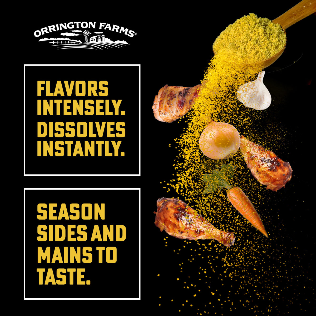 Orrington Farms Chicken Broth Base being poured into a pot for a hearty stew.