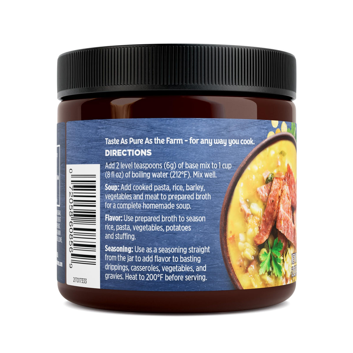 Orrington Farms Ham Flavored Base powder dissolving easily for soups and stews.