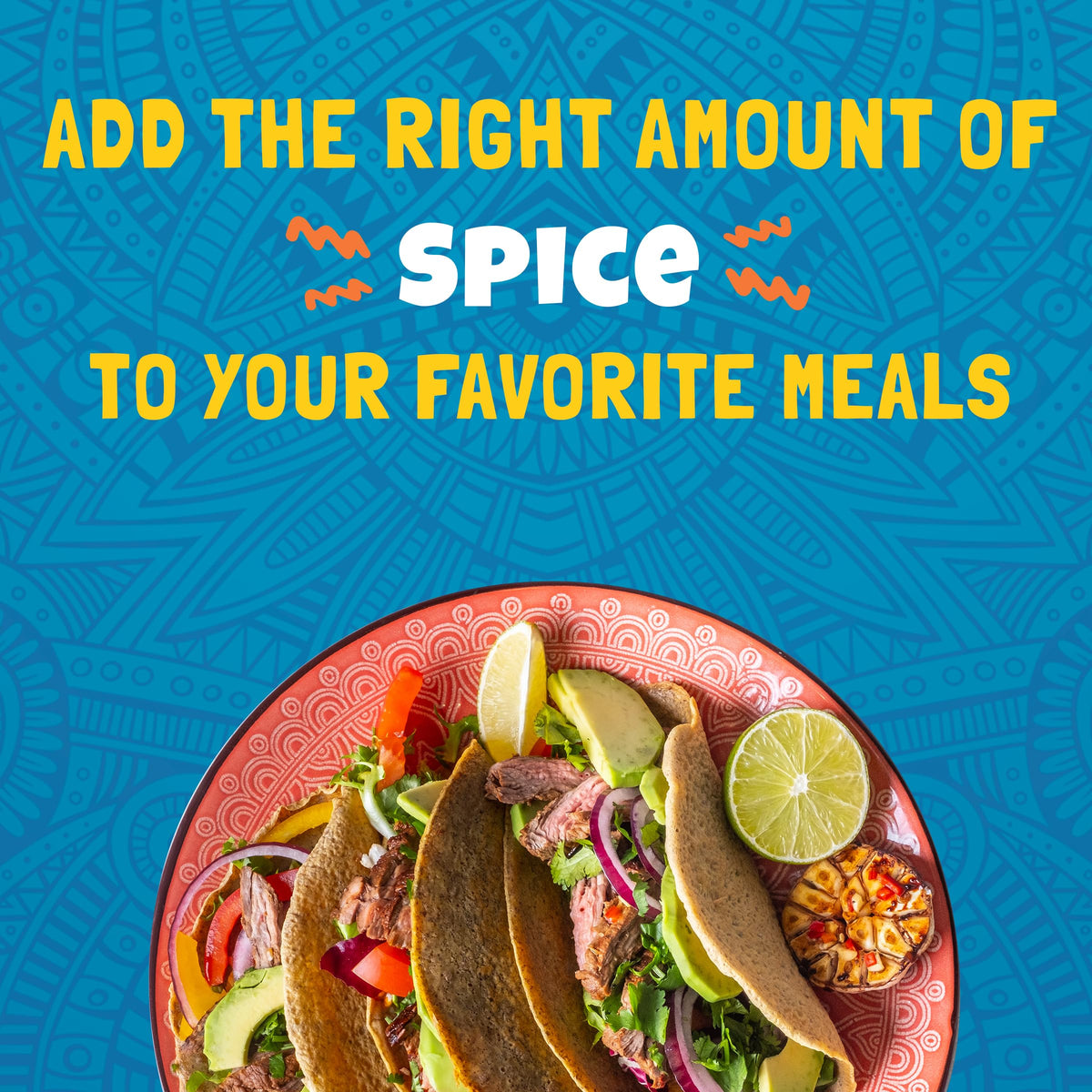 Ortega fajita seasoning on colorful peppers and onions
