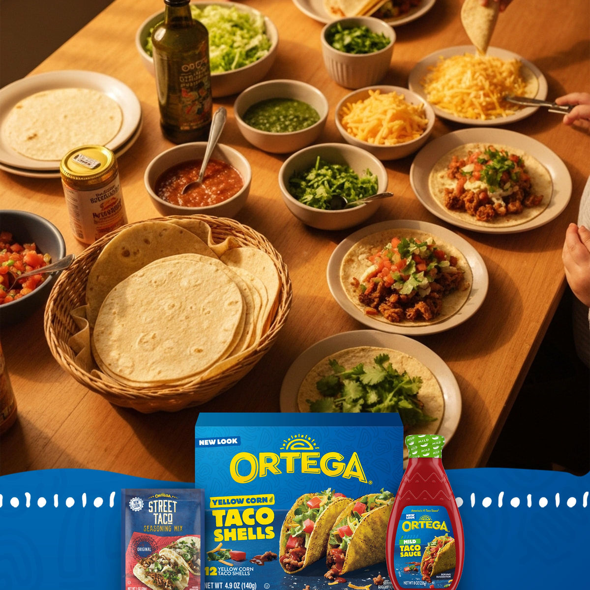 Ortega flour tortillas filled with fajita ingredients for a burrito