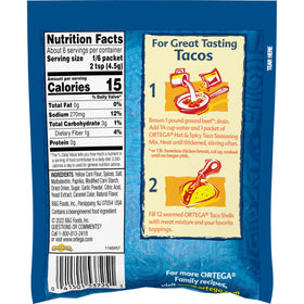 Ortega hot taco seasoning spice blend close-up highlighting heat