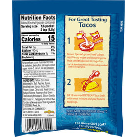Ortega taco seasoning mix 1-ounce packet for easy meat seasoning