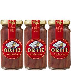 Ortiz anchovies in olive oil in glass jars for versatile snacks and garnishes