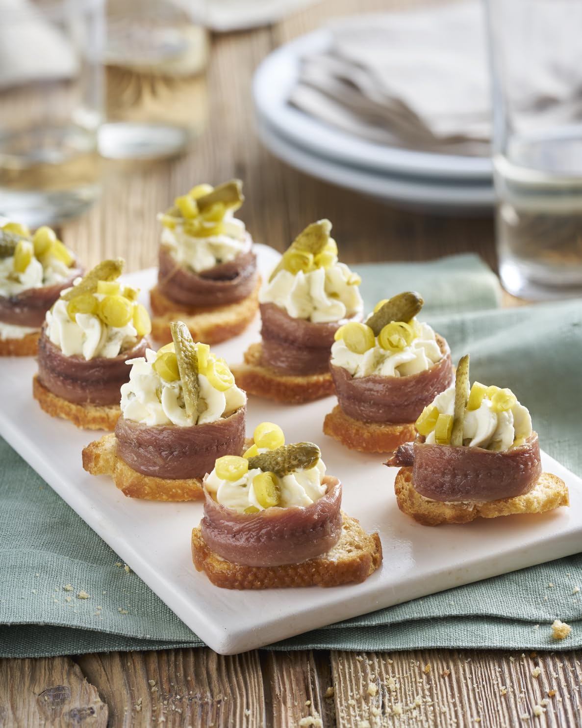 Ortiz anchovies with pasta puttanesca for a bold savory finish