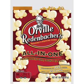Orville Redenbacher's All-In-One Popcorn Kit packaging front for quick gourmet popcorn