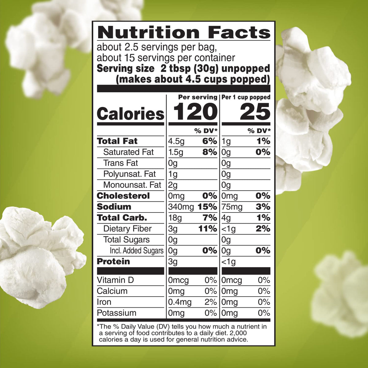 Orville Redenbacher's avocado oil sea salt popcorn Non-GMO verified