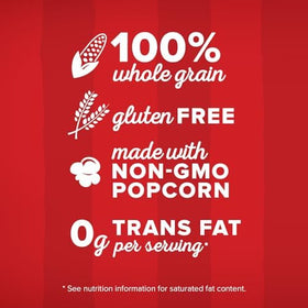 Orville Redenbacher's kernels from family-farmed source, gluten-free snack.