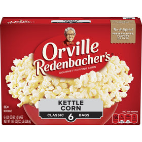 Orville Redenbacher's kettle corn microwave bag ready to pop, premium snack for movie nights
