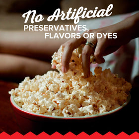 Orville Redenbacher's kettle corn microwave bag opened for sharing