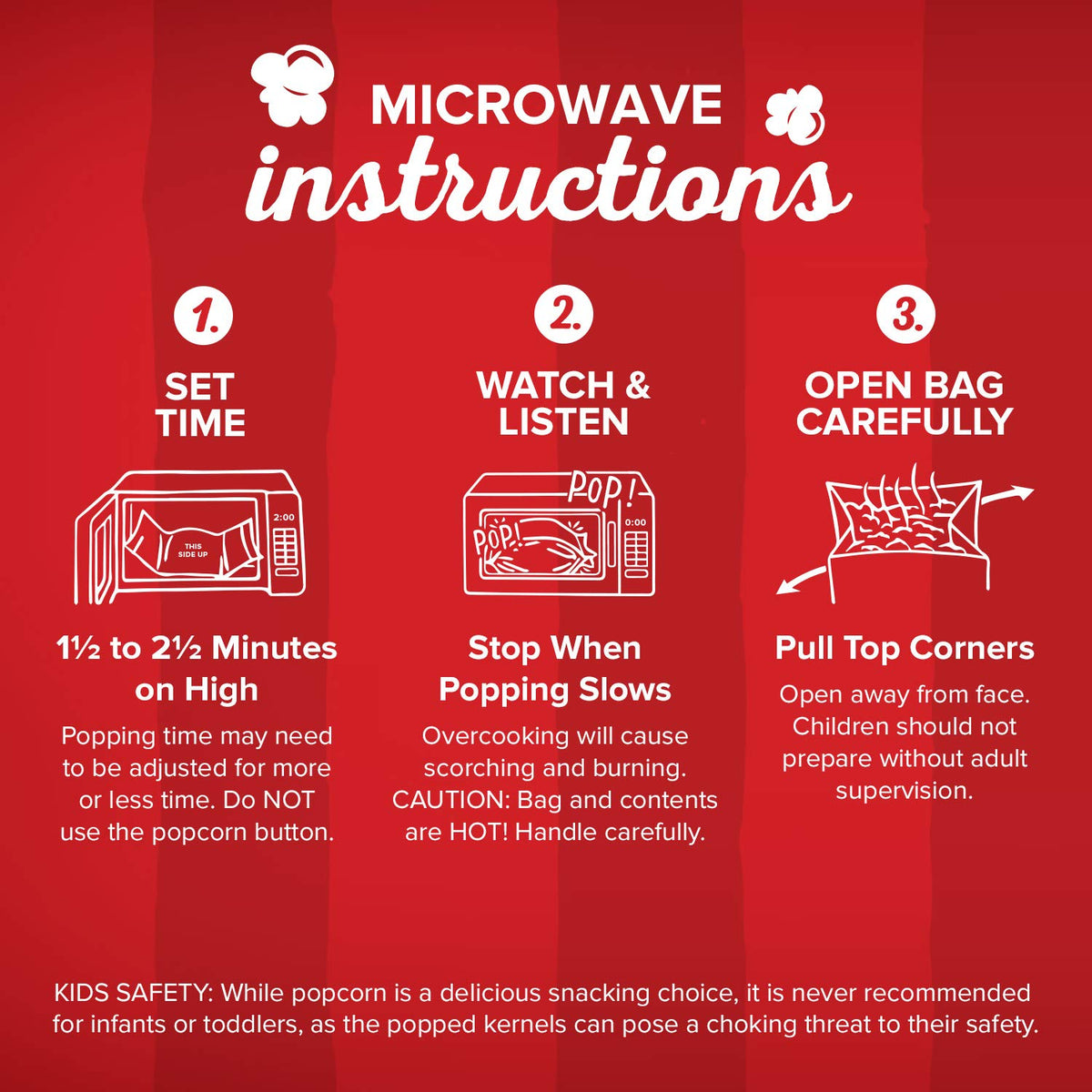 Orville Redenbacher's kettle corn microwave bag steaming during cooking