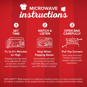 Orville Redenbacher's kettle corn microwave bag steaming during cooking