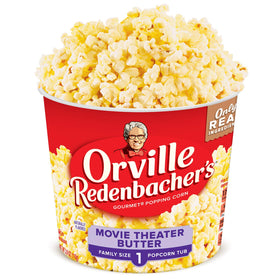 Orville Redenbacher's Movie Theater Butter popcorn tub for a classic movie night