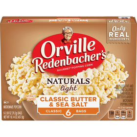 Orville Redenbacher's Naturals popcorn bag—gluten-free and whole grain.