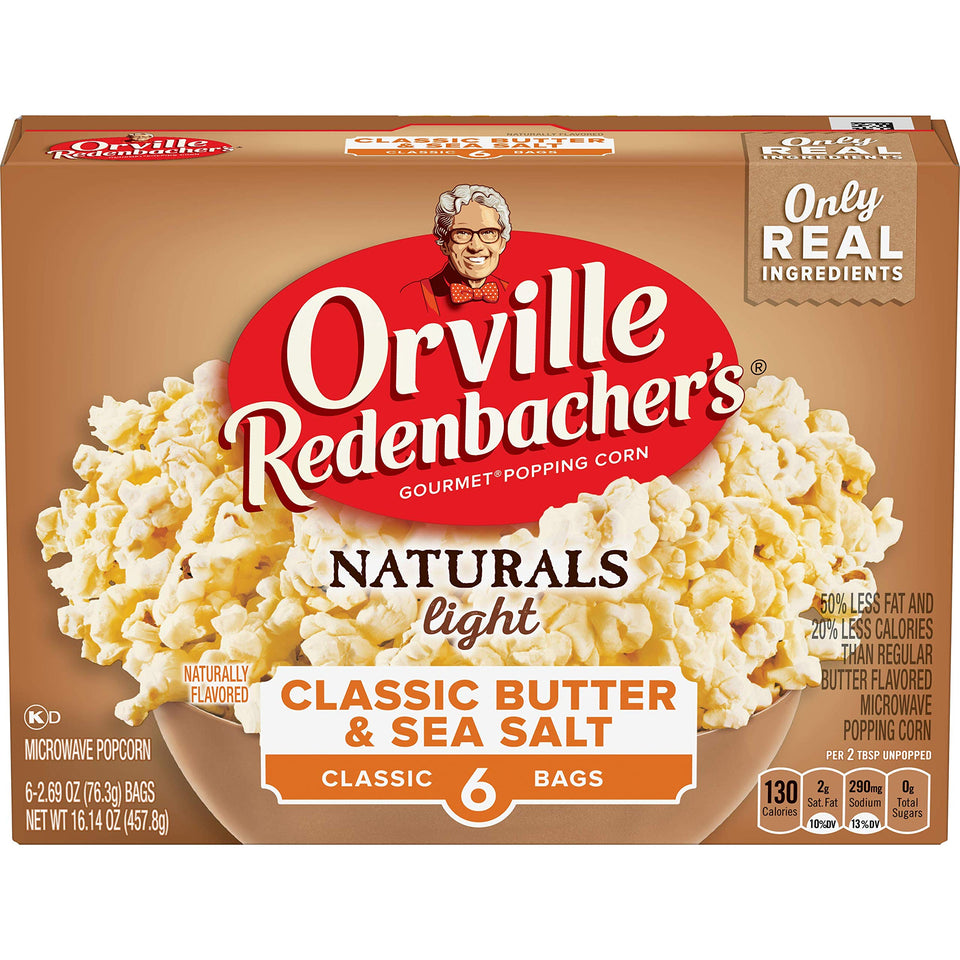 Orville Redenbacher's Naturals popcorn bag—gluten-free and whole grain.