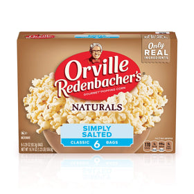 Orville Redenbacher's Naturals Simply Salted popcorn box front, ready for a wholesome movie-night snack.