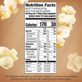 Orville Redenbacher's Naturals Simply Salted on store display, a wholesome snack option.