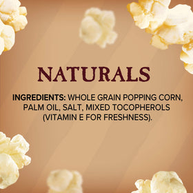 Orville Redenbacher's Naturals Simply Salted popcorn showing 100% whole grain claim.