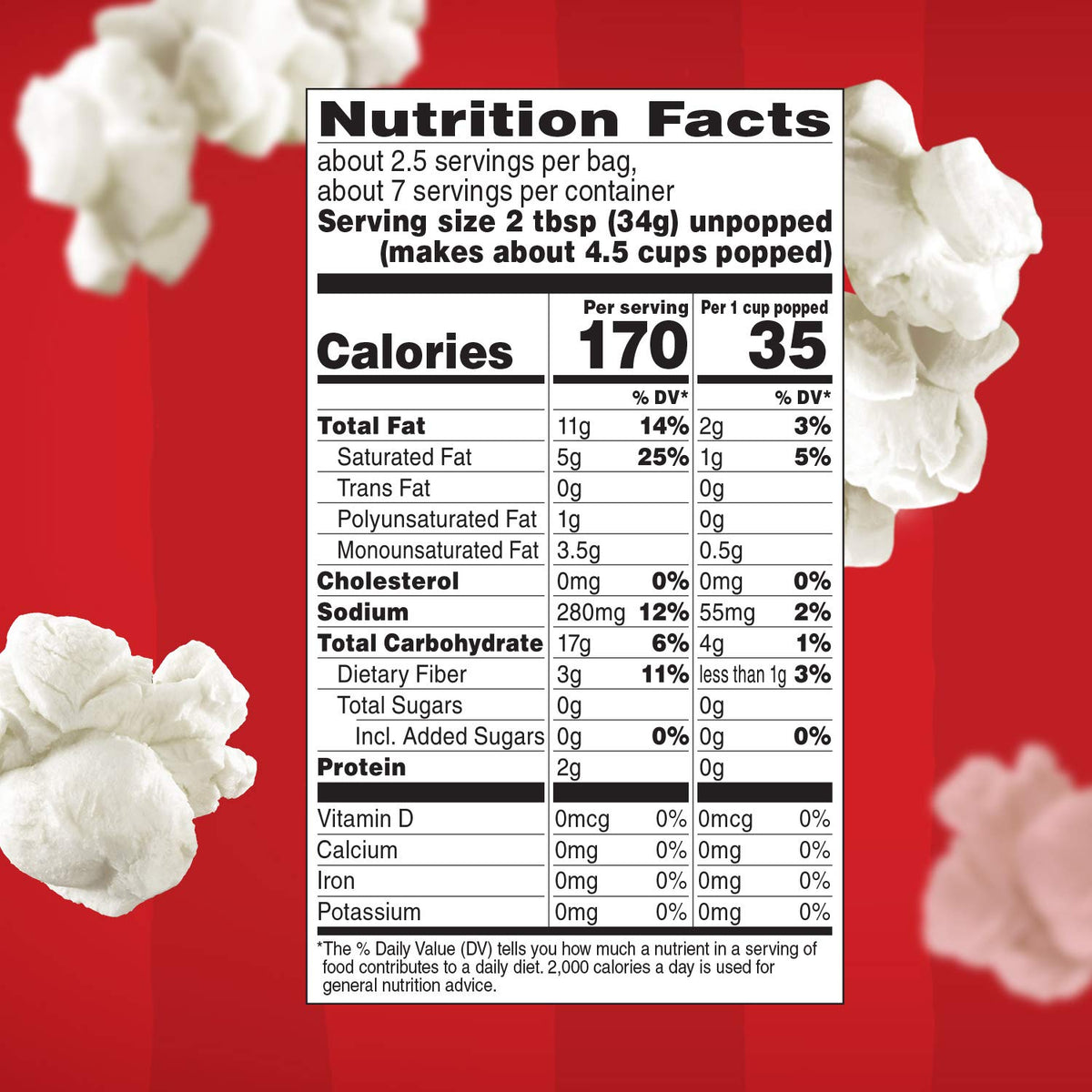 Orville Redenbacher's no artificial preservatives signals a cleaner snack choice.