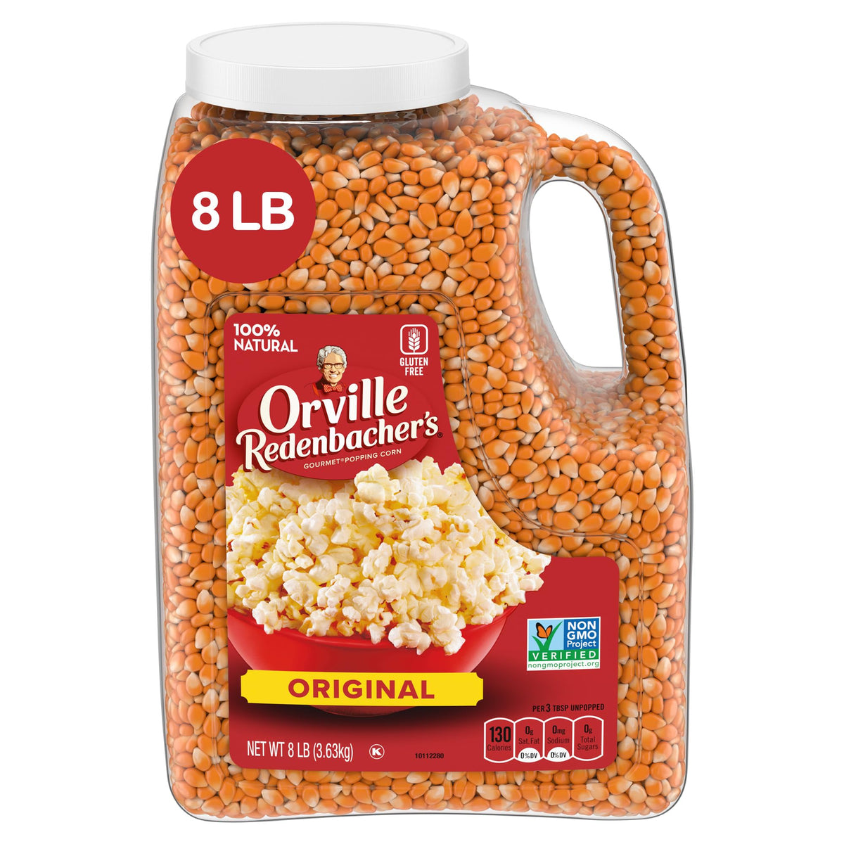 Orville Redenbacher's Original Gourmet Popcorn Kernels in 8 lb jug for light, fluffy popcorn