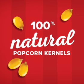 Close-up of golden Orville Redenbacher's kernels, gluten-free and Non-GMO, ready to pop