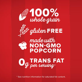 Orville Redenbacher's yellow kernels closeup emphasize natural, gluten-free snacking base