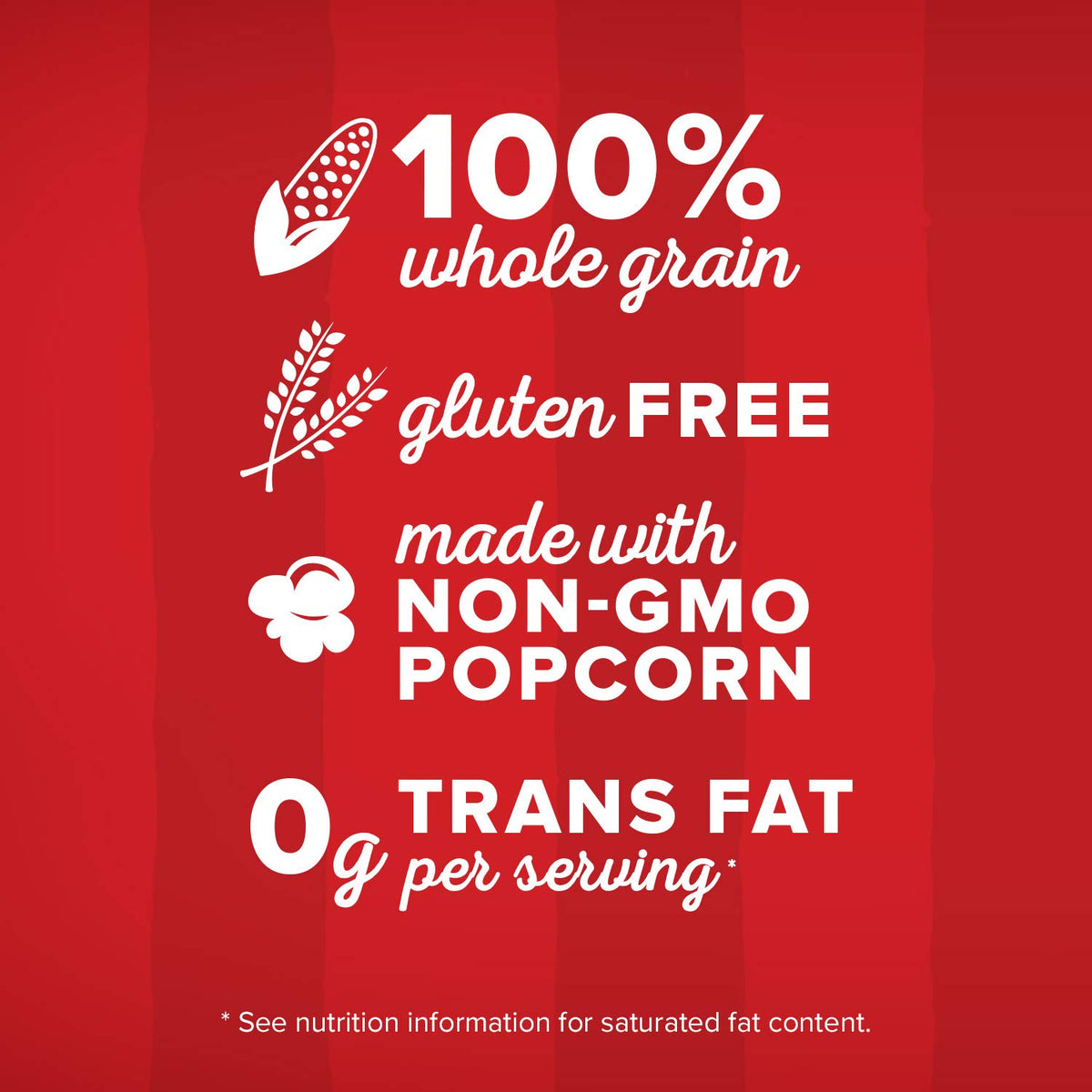 Orville Redenbacher's popcorn ingredients highlight whole grain and gluten-free