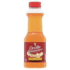 Orville Redenbacher's popcorn oil bottle pour for a movie-night flavor boost.