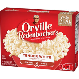 Orville Redenbacher's popcorn-steaming-bowl, warm aroma enhances casual snacking at home.