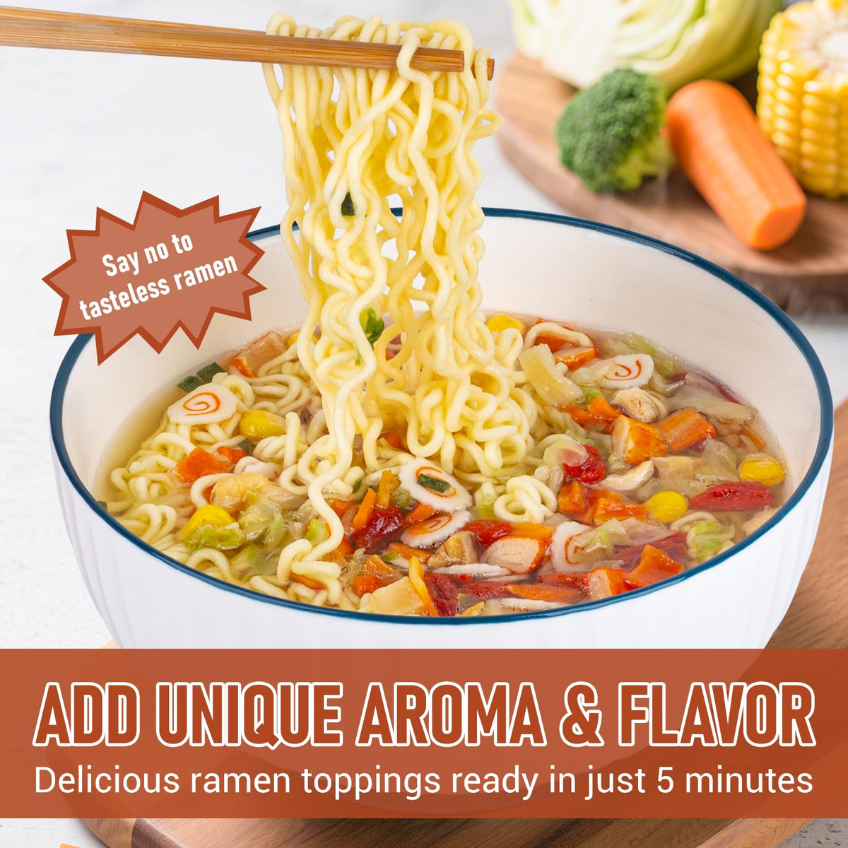 Oryvox cup-noodles topping ready to sprinkle for quick meals.