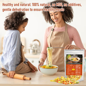 Large 14oz bag of Oryvox toppings keeps office lunches ready.