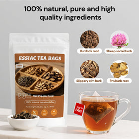 Oryvox Essiac Tea bags ready for a quick caffeine free brew