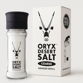 Oryx Desert Salt kitchen scene with salts and peppers.