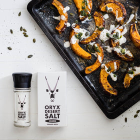 Oryx Desert Salt refill boxes enable easy, reusable seasoning setups.
