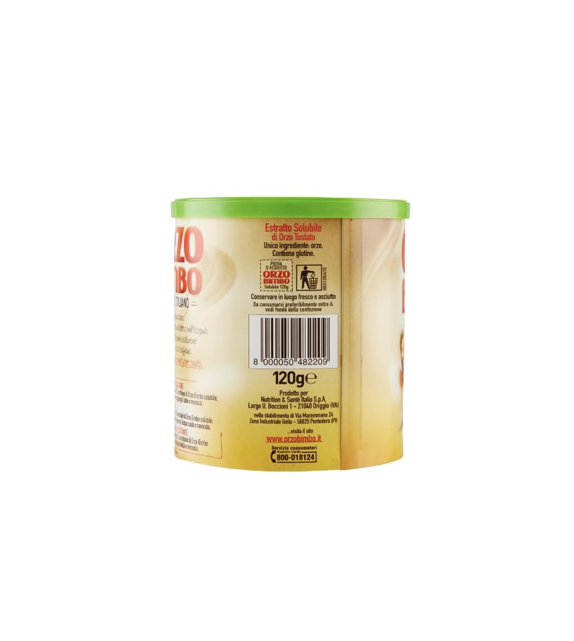 Orzo Bimbo Solubile powder dispersion; smooth blend when mixing into beverages.
