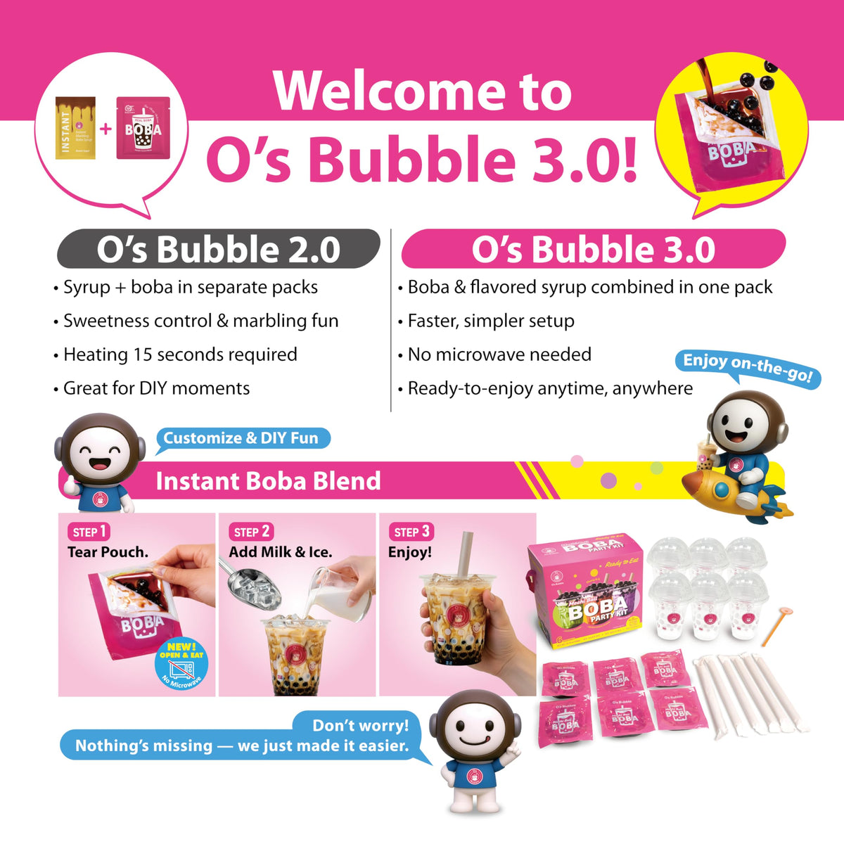 O's Bubble ambient storage shows long-term, compact shelf organization.