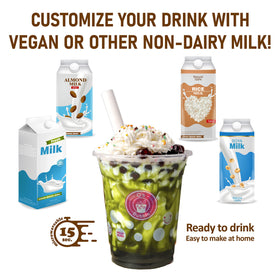 O's Bubble Boba Kit marbling syrup drips on glass to create a stylish swirl.