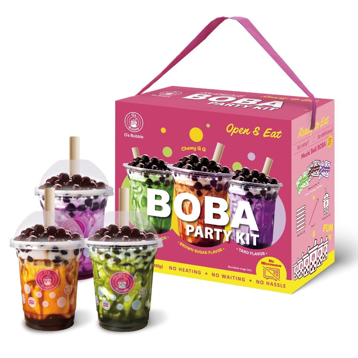 O's Bubble Boba Kit party-time setup for easy hosting.