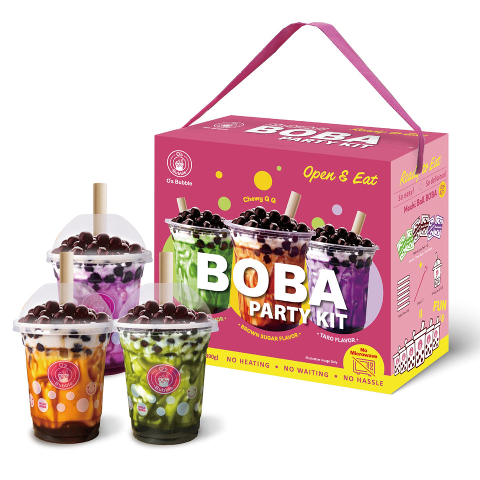 O's Bubble Boba Kit party-time setup for easy hosting.
