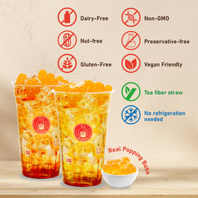 O's Bubble boba pearls and flavors showcase multiple options for drinks