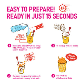O's Bubble cups, straws, and stirrer arranged for quick, mess-free serving