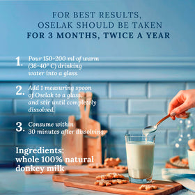Oselak donkey milk powder mixing glass captures versatile preparation ideas