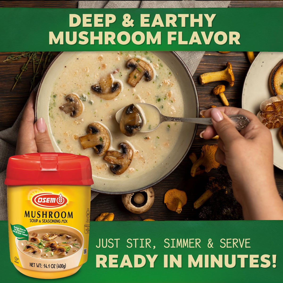 Home cooks adding Osem base to vegetables and grains